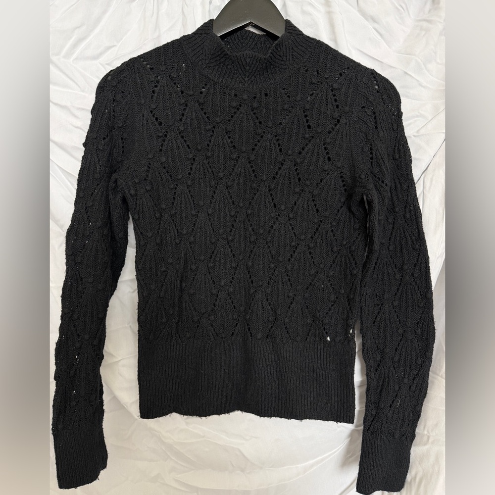 Abercrombie & Fitch Black Mock Neck Knit Sweater